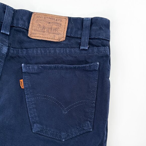 Vintage Levi's 550 Made in USA 90s Relaxed Fit Husky Dark Wash Blue Jeans sz 30 - Picture 4 of 7